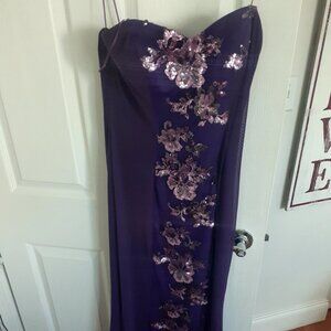 Faviana Glamour Purple Strapless Sequin Dress